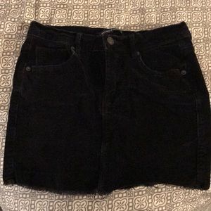 Black corduroy mini skirt